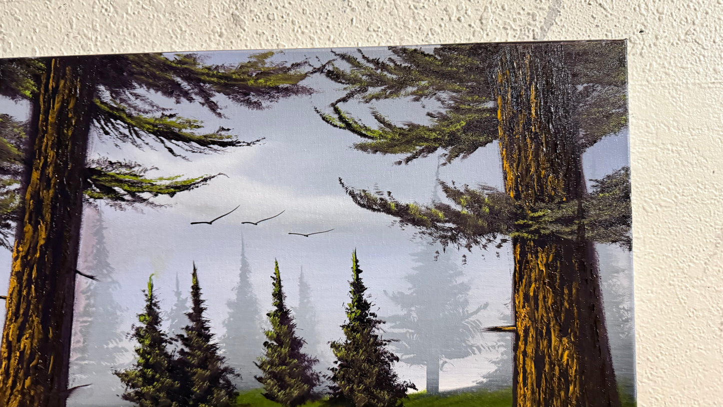 Painting #2312 - 20x24" Canvas - River Landscape painted 2-28-26