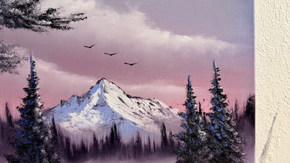 Painting #2453 - 16x20" Canvas - Sunrise Winter Landscape painted 5-22-26