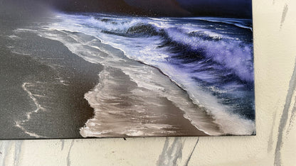 Painting #2091 - 18x24" Canvas - Oregon Coast Night Seascape painted 10-9-25