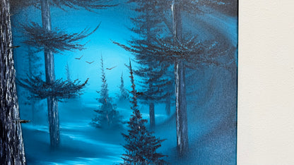 Painting #2555 - 16x20" Canvas - Fantasy Forest Landscape painted 8-18-26