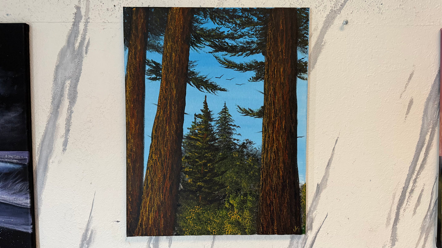 Painting #2327 - 16x20" Canvas - Acrylic Forest painted 3-9-26