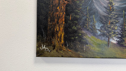 Painting #2583 - 16x20" Canvas - Mountain Forest Landscape by Josh and Dani painted 9-5-26