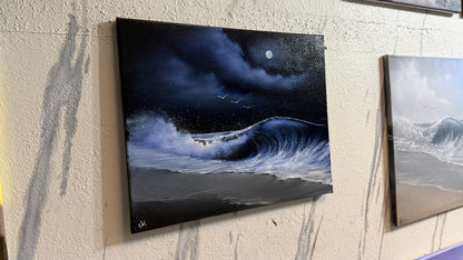 Painting #2398 - 16x20" Canvas - Crashing Wave Seascape painted 4-18-26