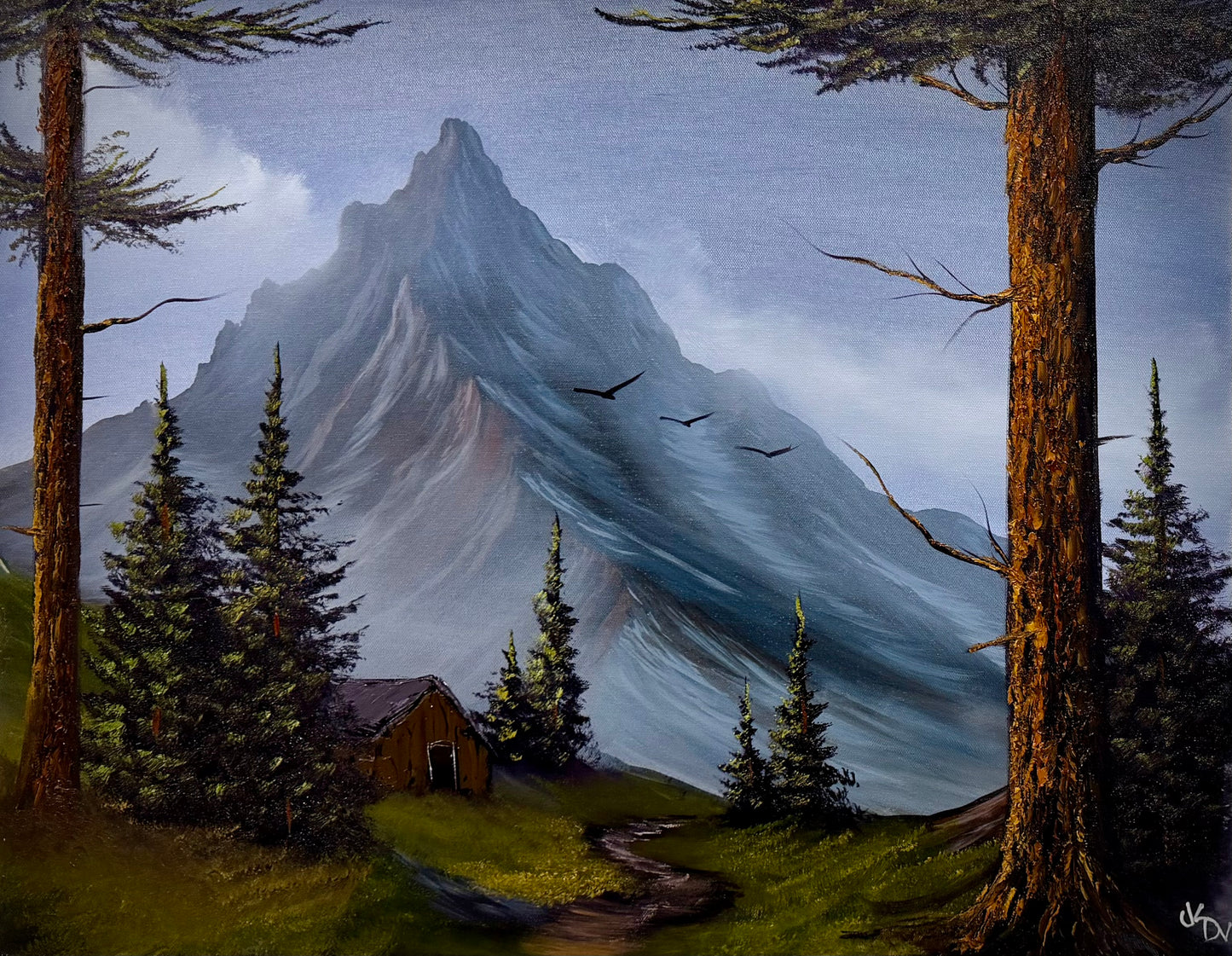 Painting #2584 - 22x28" Canvas - Mountain Landscape by Josh and Dani painted 9-5-26