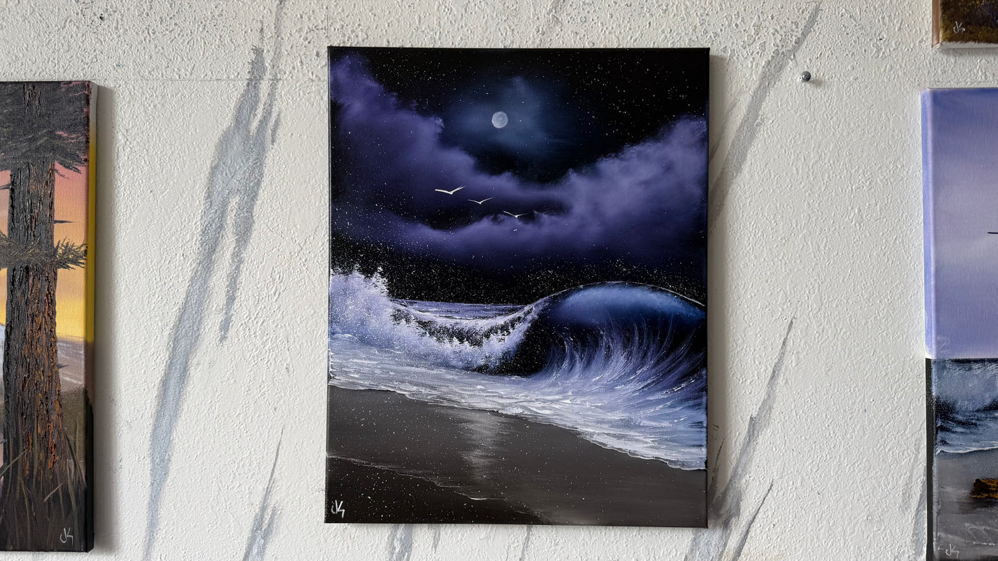 Painting #2467 - 16x20" Canvas - Crashing Wave Seascape painted 5-30-26