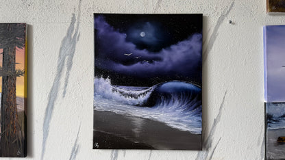 Painting #2467 - 16x20" Canvas - Crashing Wave Seascape painted 5-30-26