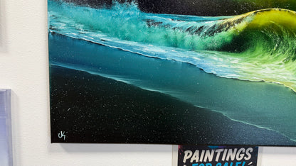 Painting #2550 - 24x30" Canvas - Crashing Waves Seascape painted 8-14-26