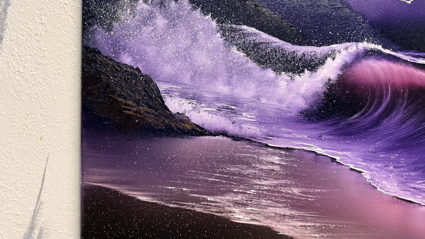 Painting #2147 - 20x24" Canvas - Crashing Wave Seascape painted 11-15-25