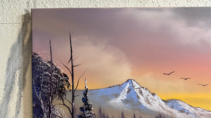 Painting #2290 - 20x24" Canvas - Winter Landscape painted 2-15-26