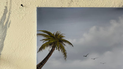 Painting #2117 - 18x24" Canvas - Palm Tree Seascape painted 10-25-25