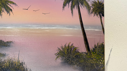 Painting #2241 - 16x20" Canvas - Sunset Seascape painted 1-17-26