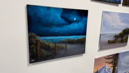 Painting #2545 - 16x20" Canvas - Night Seascape painted 8-9-26