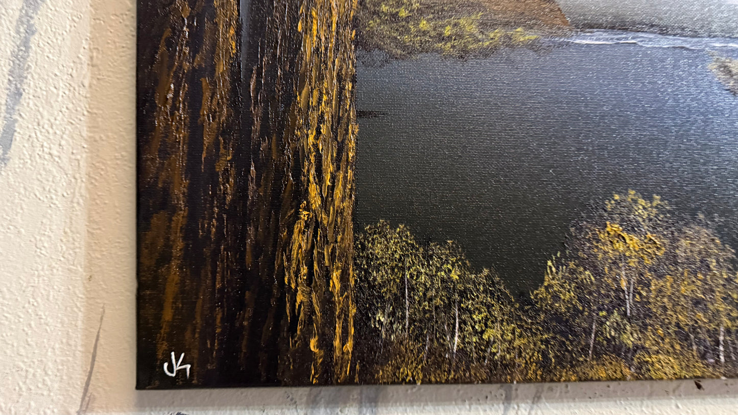 Painting #2323 - 18x24" Canvas - Oregon Coast Seascape With Ponderosa Pines painted 3-7-26