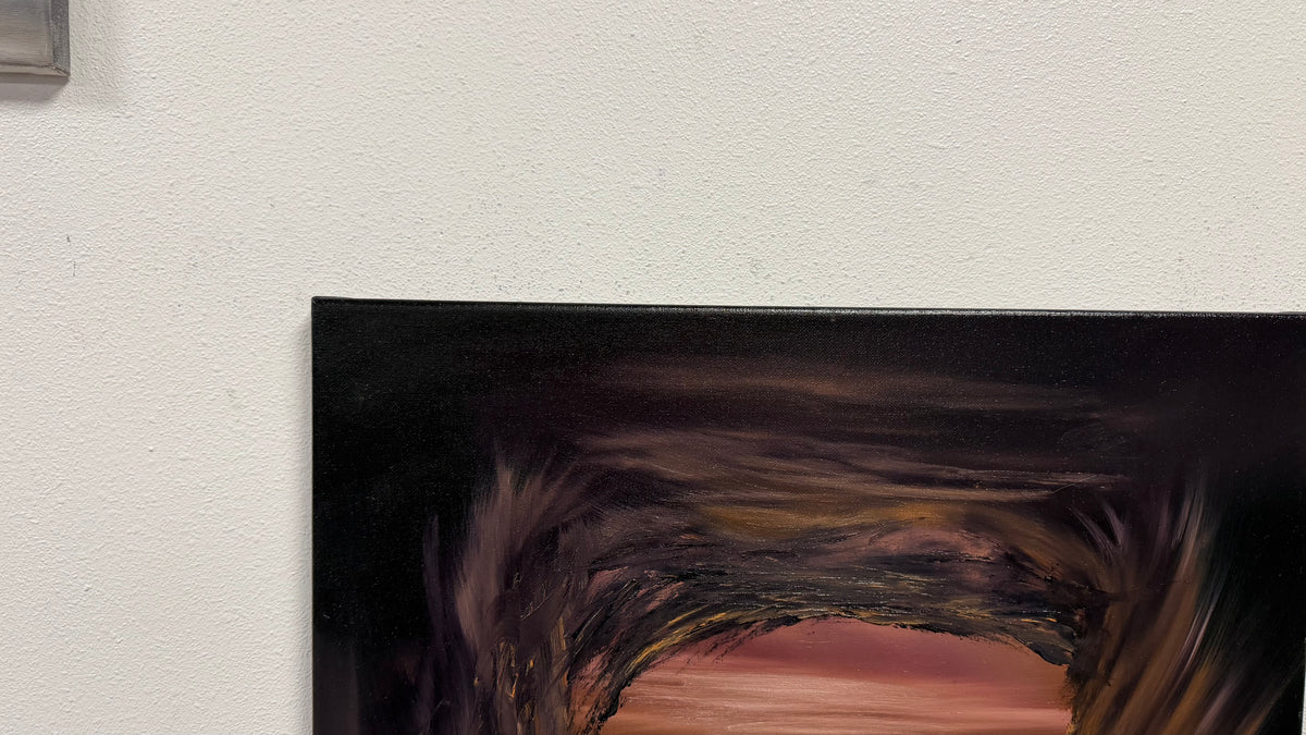 Painting #2648 - 20x24" Canvas - Cave Seascape painted 10-15-26