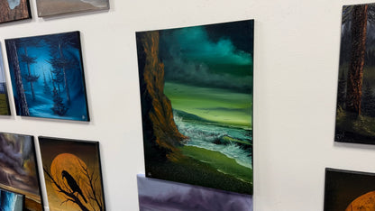 Painting #2633 - 18x24" Canvas - Sunset Seascape painted 10-2-26