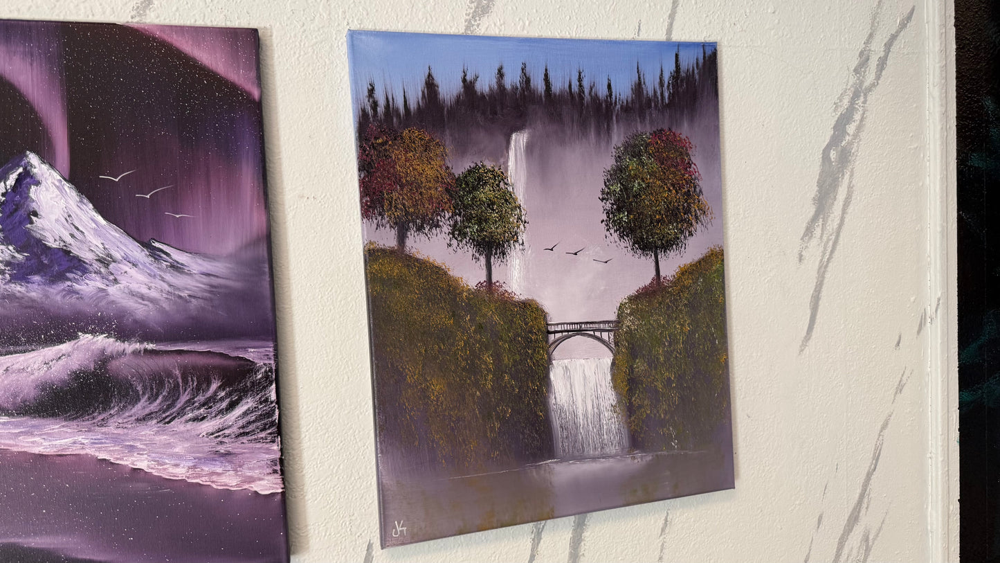 Painting #2374 - 16x20" Canvas - Multnomah Falls painted 4-5-26