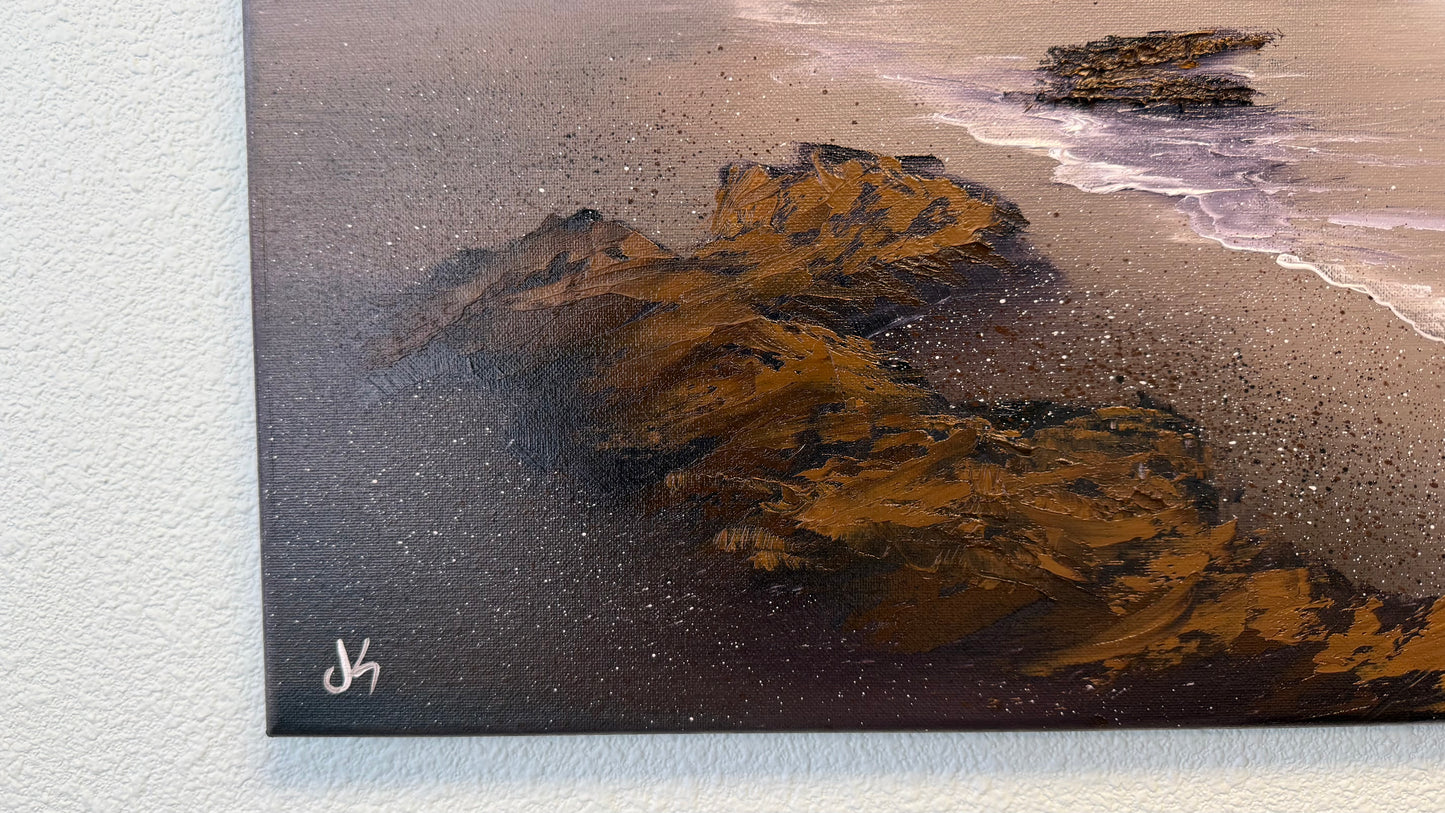 Painting #2107 - 20x24" Canvas - Oregon Coast Seascape painted 10-17-25