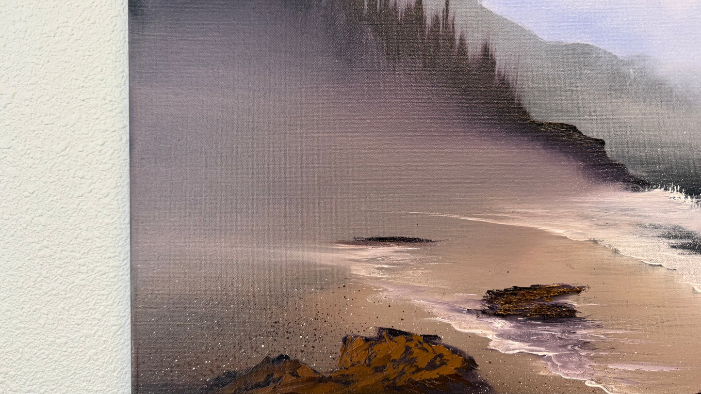 Painting #2107 - 20x24" Canvas - Oregon Coast Seascape painted 10-17-25