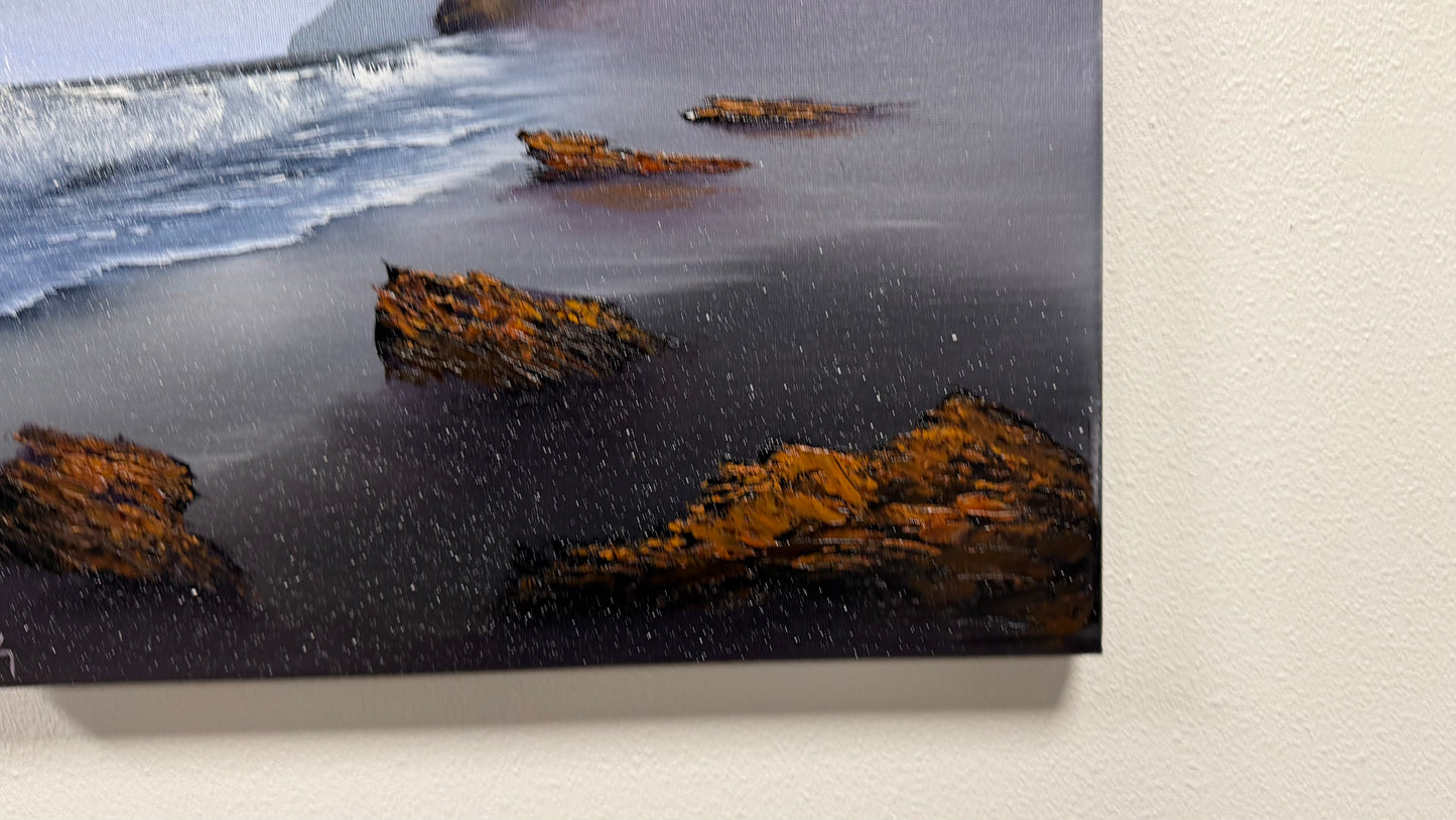 Painting #2527 - 16x20" Canvas - Oregon Coast Seascape painted 7-25-26