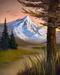 Painting #2354 - 16x20" Canvas - Mountains River Landscape painted 3-24-26