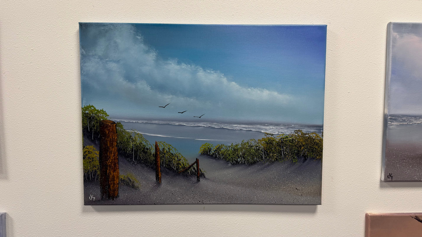 Painting #2546 - 18x24" Canvas - East Coast Seascape painted 8-10-26
