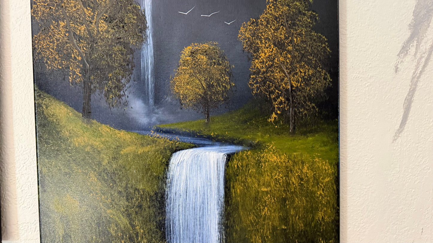 Painting #2341 - 18x24" Canvas - Orchard Falls painted 3-18-26