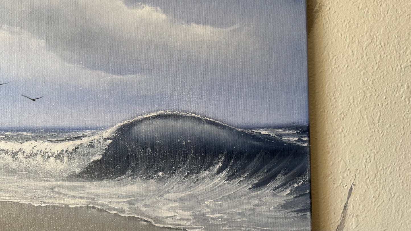 Painting #2468 - 16x20" Canvas - Crashing Wave Seascape painted 5-30-26