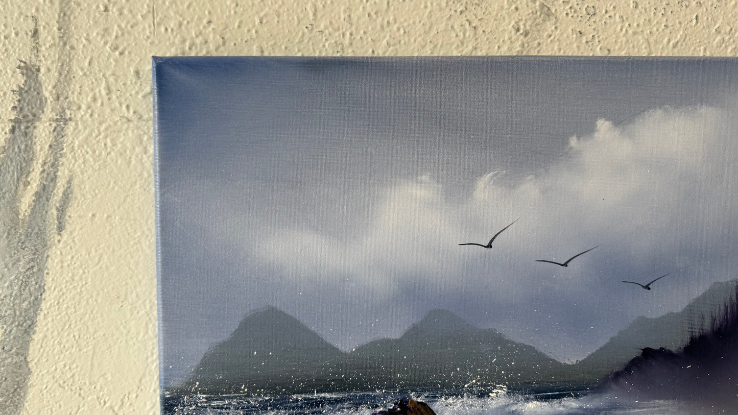 Painting #2150 - 16x20" Canvas - Oregon Coast Seascape Painted 11-17-25