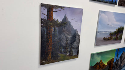 Painting #2583 - 16x20" Canvas - Mountain Forest Landscape by Josh and Dani painted 9-5-26