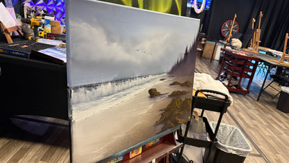 Painting #2083 - 22x28" Canvas - Oregon Coast Seascape painted 10-3-25
