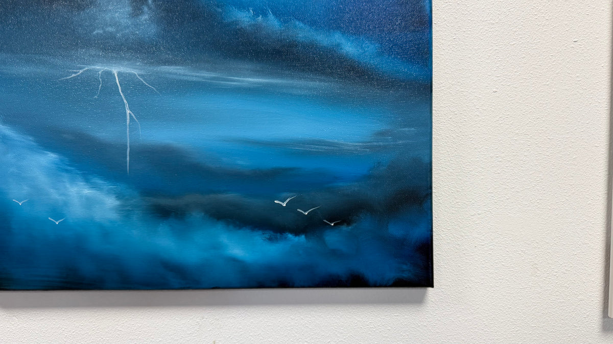 Painting #2604 - 16x20" Canvas - Dramatic Cloud Landscape painted 9-17-26