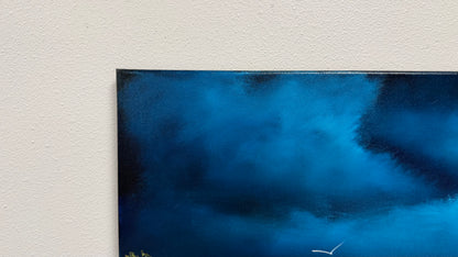 Painting #2545 - 16x20" Canvas - Night Seascape painted 8-9-26