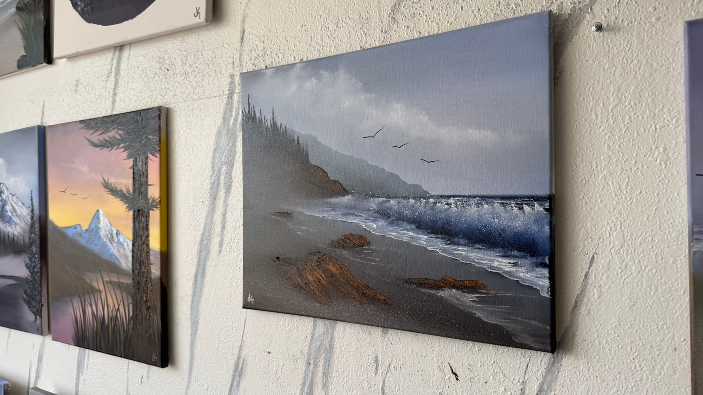 Painting #2461 - 16x20" Canvas - Oregon Coast painted 5-27-26