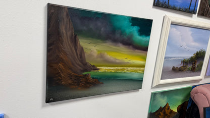Painting #2617 - 18x24" Canvas - Night Seascape painted 9-24-26