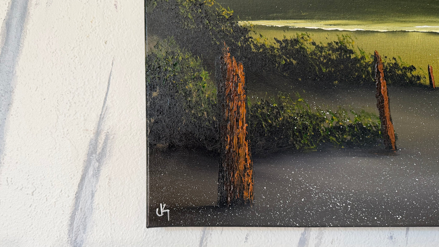 Painting #2487 - 18x24" Canvas - Galactic Seascape painted 6-14-26