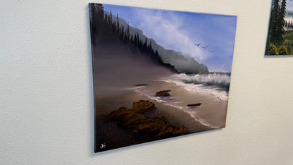 Painting #2107 - 20x24" Canvas - Oregon Coast Seascape painted 10-17-25