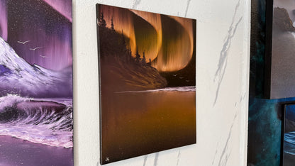 Painting #2379 - Golden Coast Northern Lights Seascape painted 4-7-26