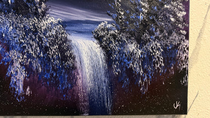 Painting #2195 - 16x20" Canvas - Portal Painting Mt Hood Waterfall painted 12-19-25