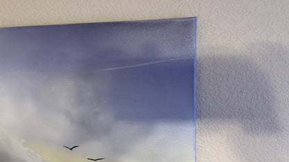 Painting #2497 - 16x20" Canvas - Blue Sky Seascape painted 6-29-26