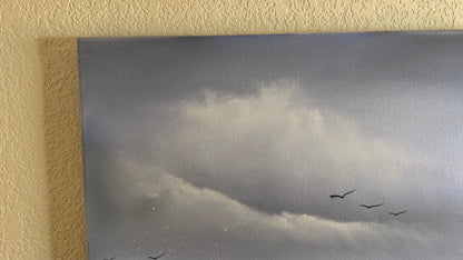 Painting #2499 - 20x24" Canvas - Crashing Wave Seascape painted 7-2-26