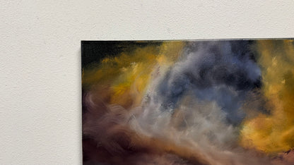 Painting #2589 - 16x20" Framed Canvas - Lightning Thunderstorm Landscape painted 9-7-26