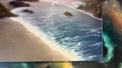 Painting #2268 - 36x36" Pro Series Canvas - Sunset Seascape painted 2-2-26