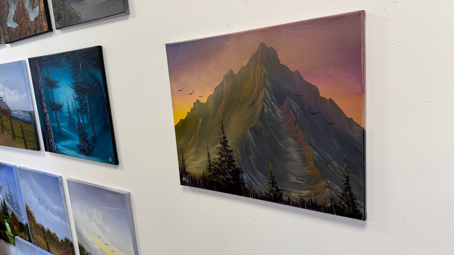 Painting #2582 - 16x20" Canvas - Mountain Landscape by Josh and Dani painted 9-5-26