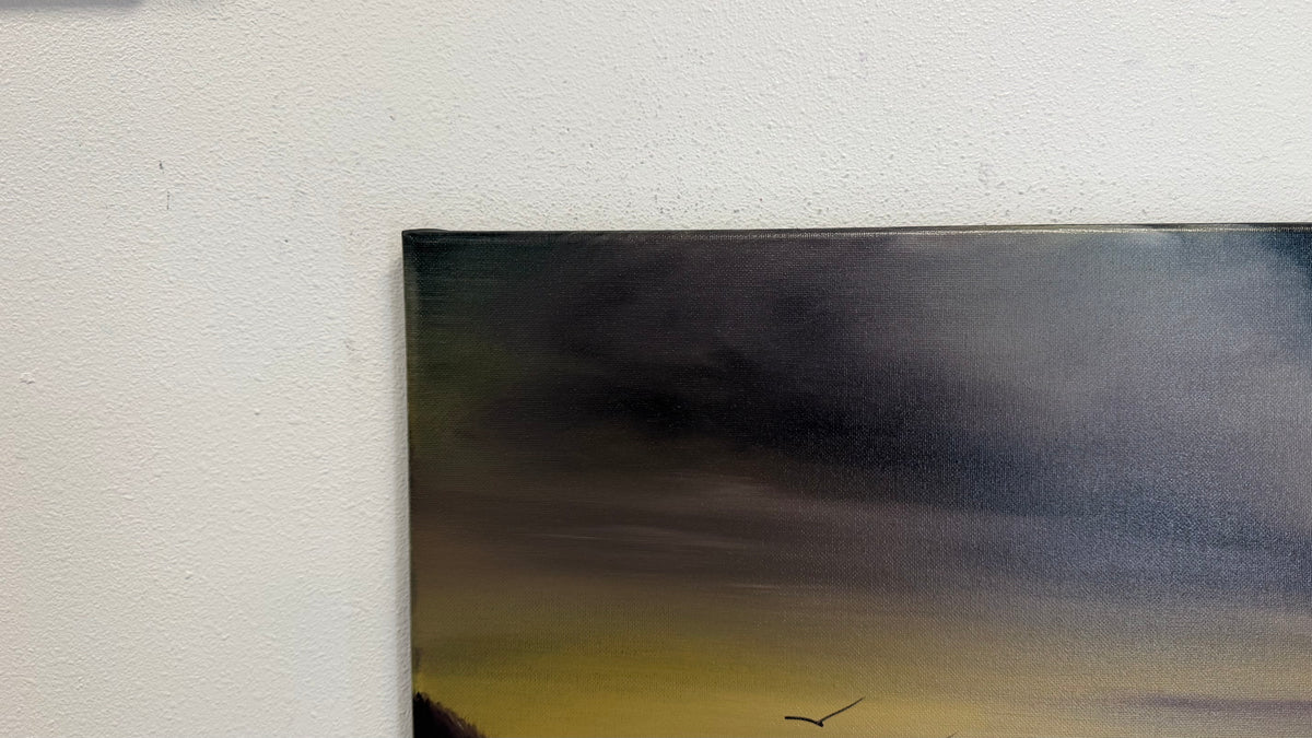 Painting #2635 - 16x20" Canvas - Sunset Desert Landscape painted 10-3-26