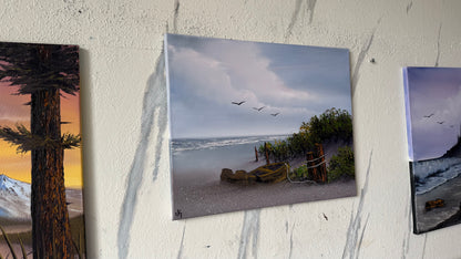 Painting #2466 - 16x20" Canvas - East Coast Boat Seascape painted 5-29-26
