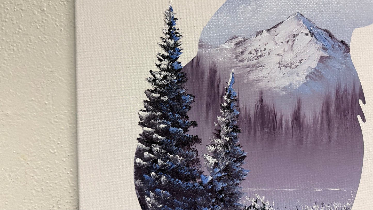 Painting #2066 - 16x20" Canvas - Sitting Bear painted 9-20-25