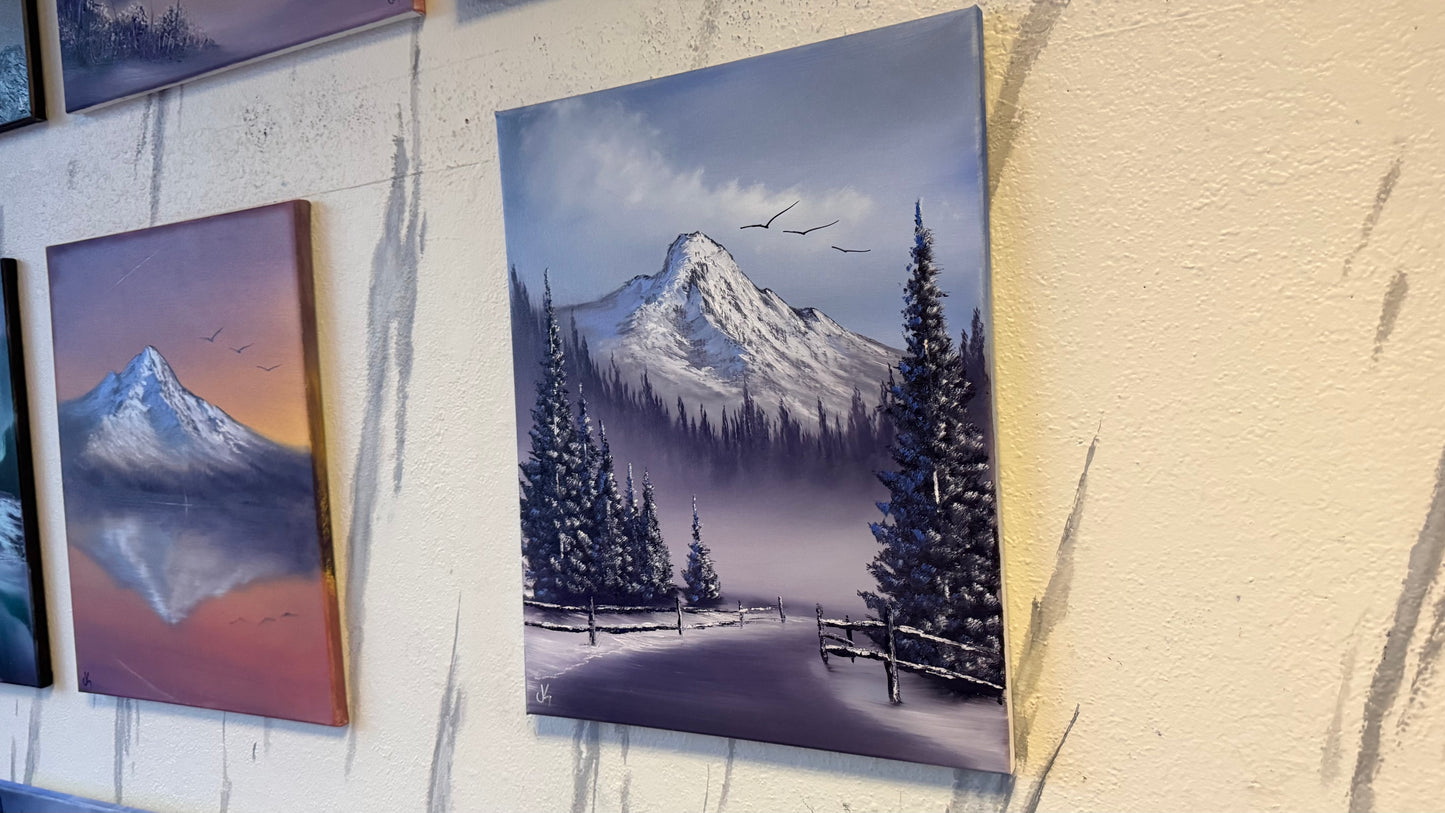 Painting #2216 - 16x20" Canvas - Road to Mt Hood painted 1-2-26