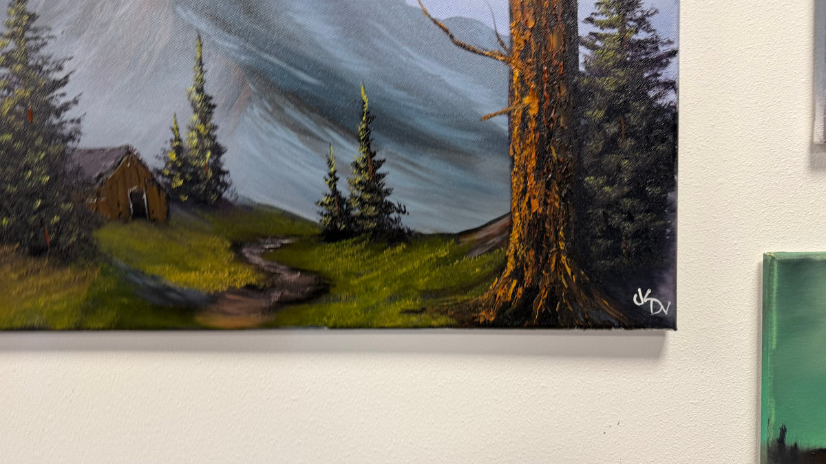 Painting #2584 - 22x28" Canvas - Mountain Landscape by Josh and Dani painted 9-5-26