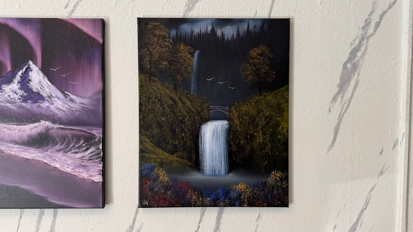 Painting #2342 - 16x20" Canvas - Multnomah Falls painted 3-19-26