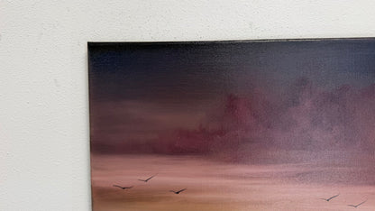 Painting #2639 - 16x20" Canvas - Sunset Seascape painted 10-5-26